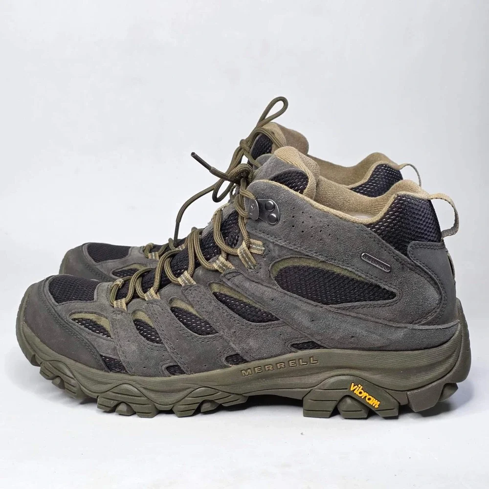Merrell Moab 3 Mid Waterproof Hiking Boots Men's Size 12 Beluga Gray Shoes